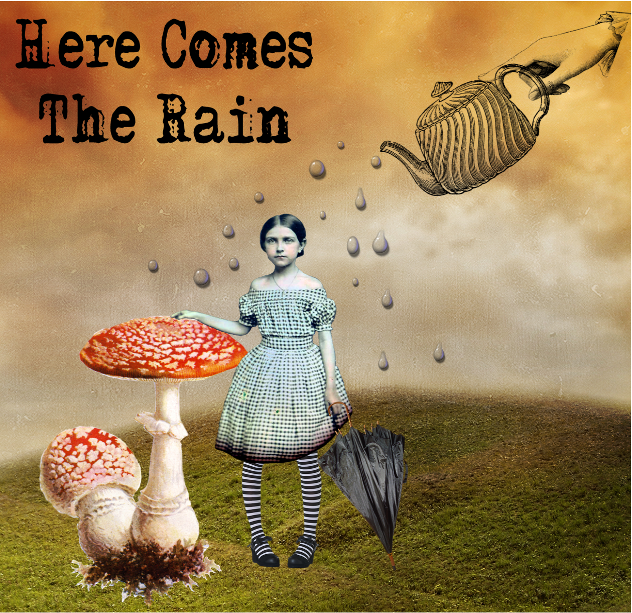 He comes the rain. Here comes the Rain. Here comes the Rain again. Грибы коллаж арт. Come here.
