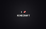 Tekst I love Minecraft wallpaper (hd zwarte game wallpaper van minecraft met de tekst love minecraft achtergrond)