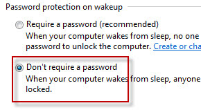 disable automatic lock in Windows 7.