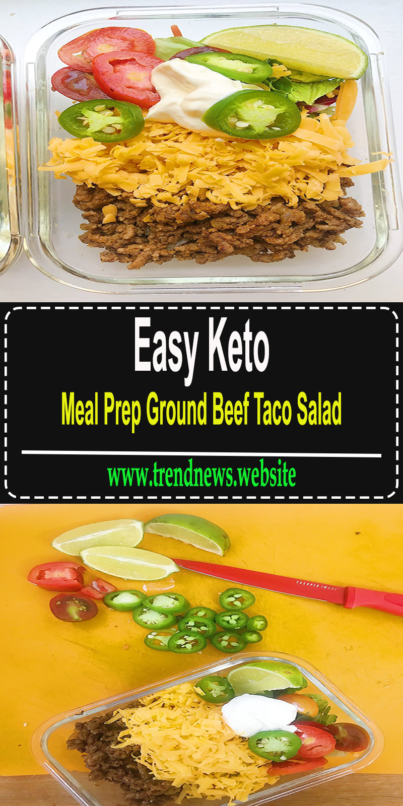 Easy Keto Meal Prep Ground Beef Taco Salad Healthy Dinner Recipes Easy