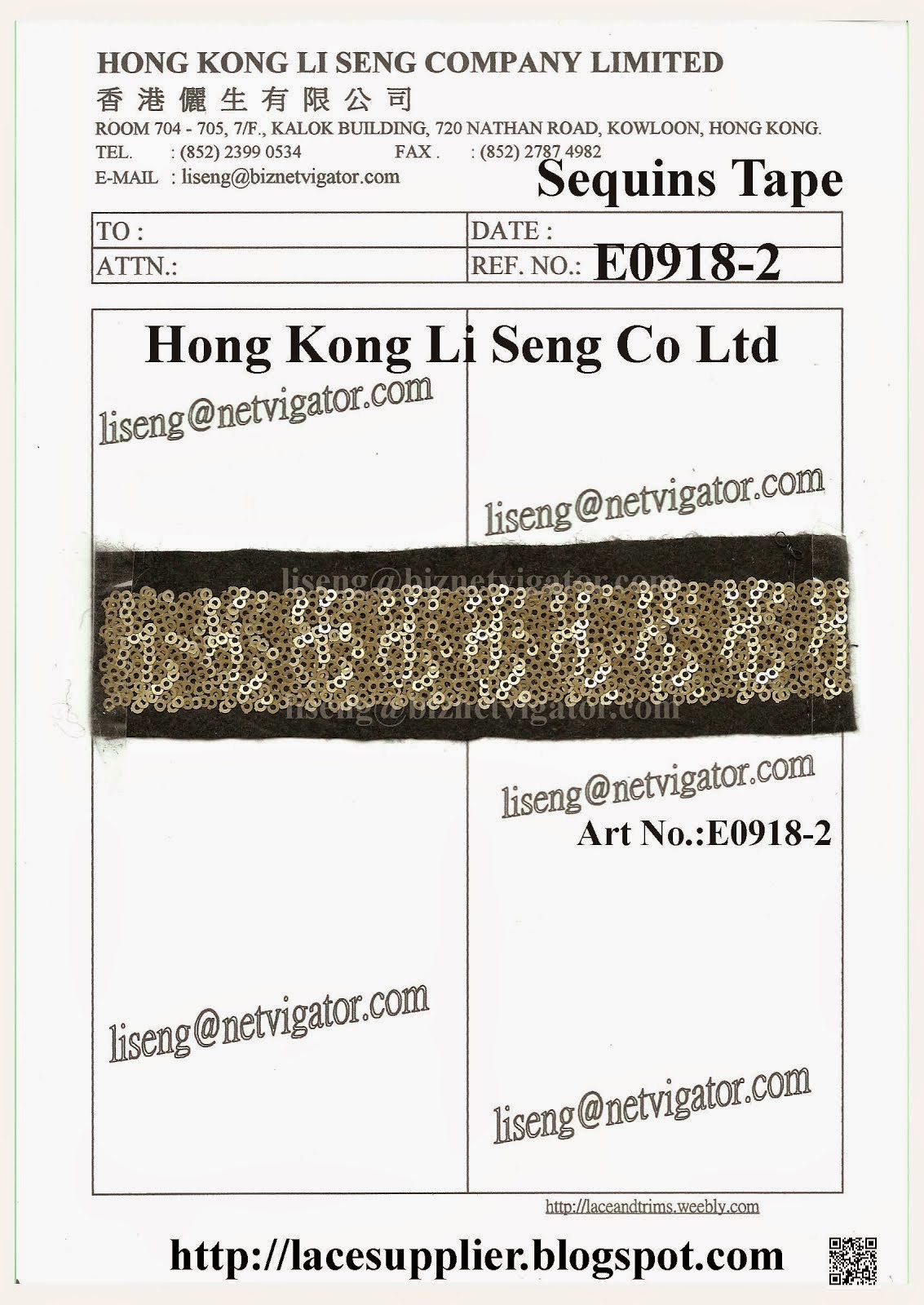 New Mini Sequins With Fabric Tape Manufacturing - Hong Kong Li Seng Co Ltd