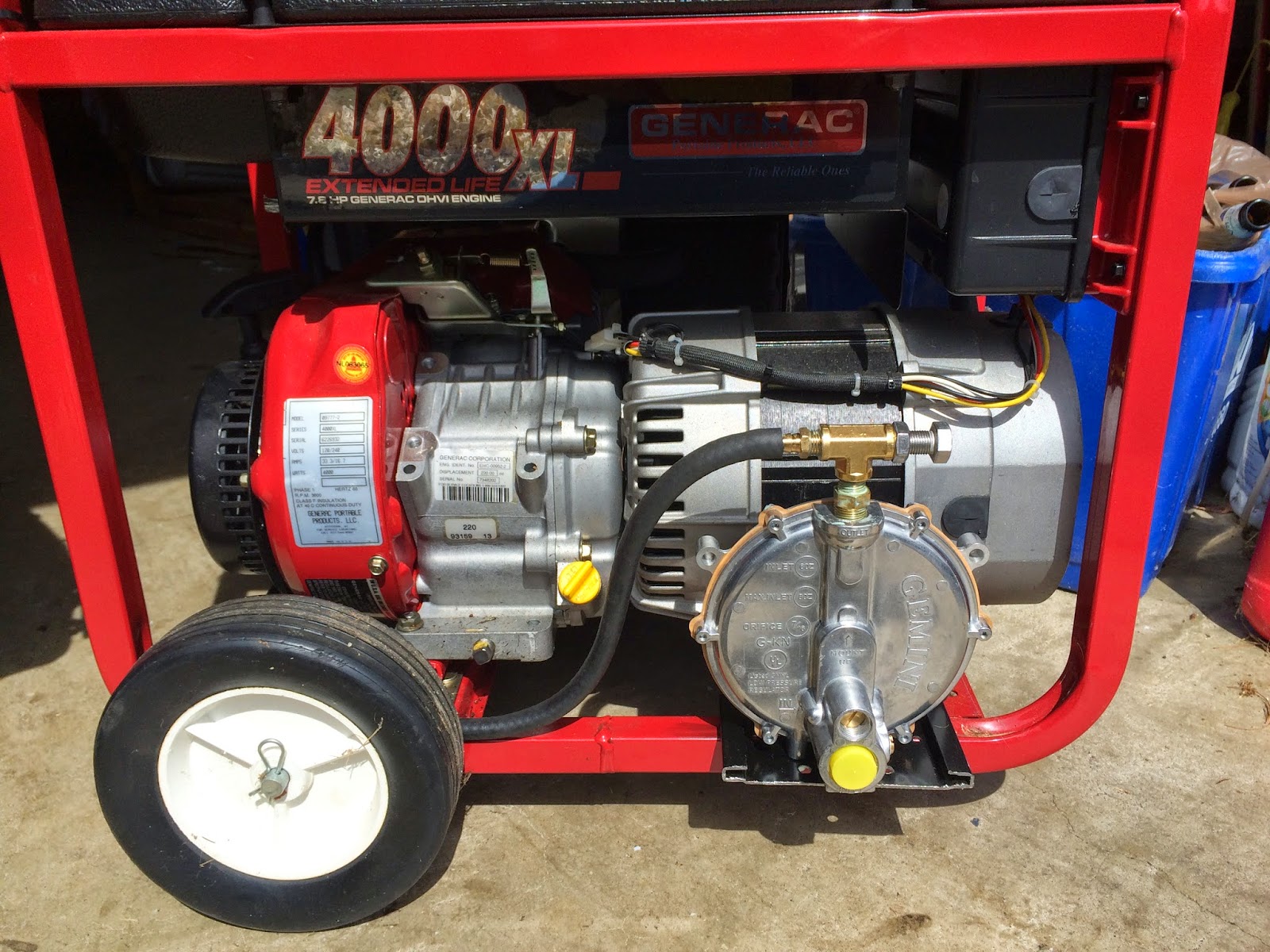 Generac propane conversion using the motorsnorkel