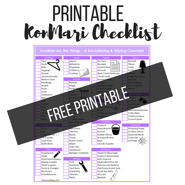 Free Printable KonMari Decluttering & Tidying Checklist