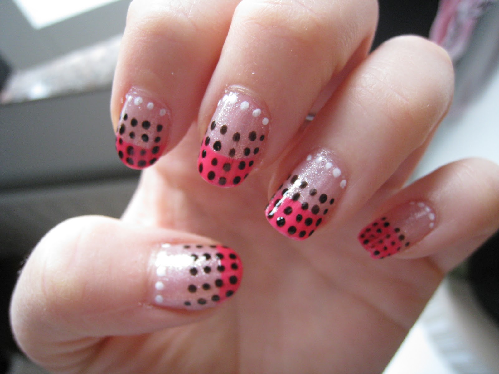 3. Glitter Pink Tip Nails - wide 3