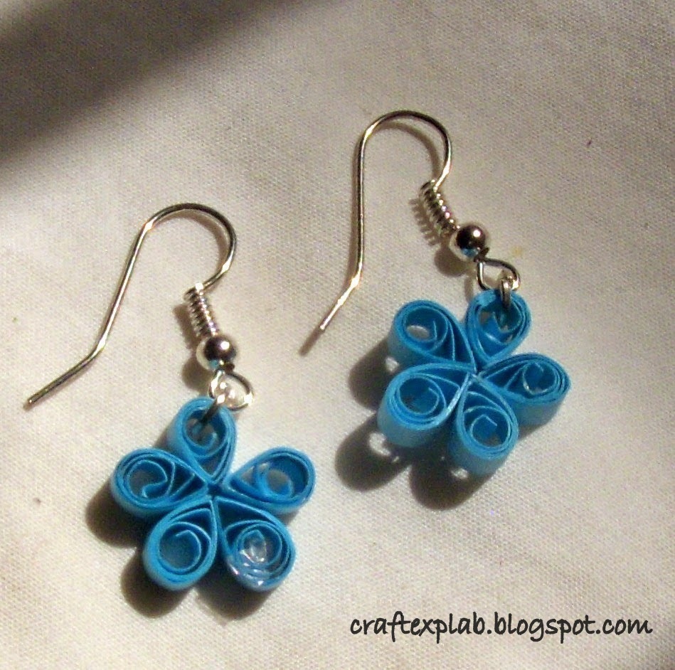 Craft Lab Paper Quilled Blue Earrings and Pendant 2