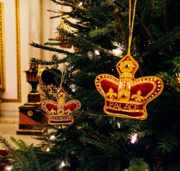 Queens of England Royals at Christmas December 15th, trimming the tree