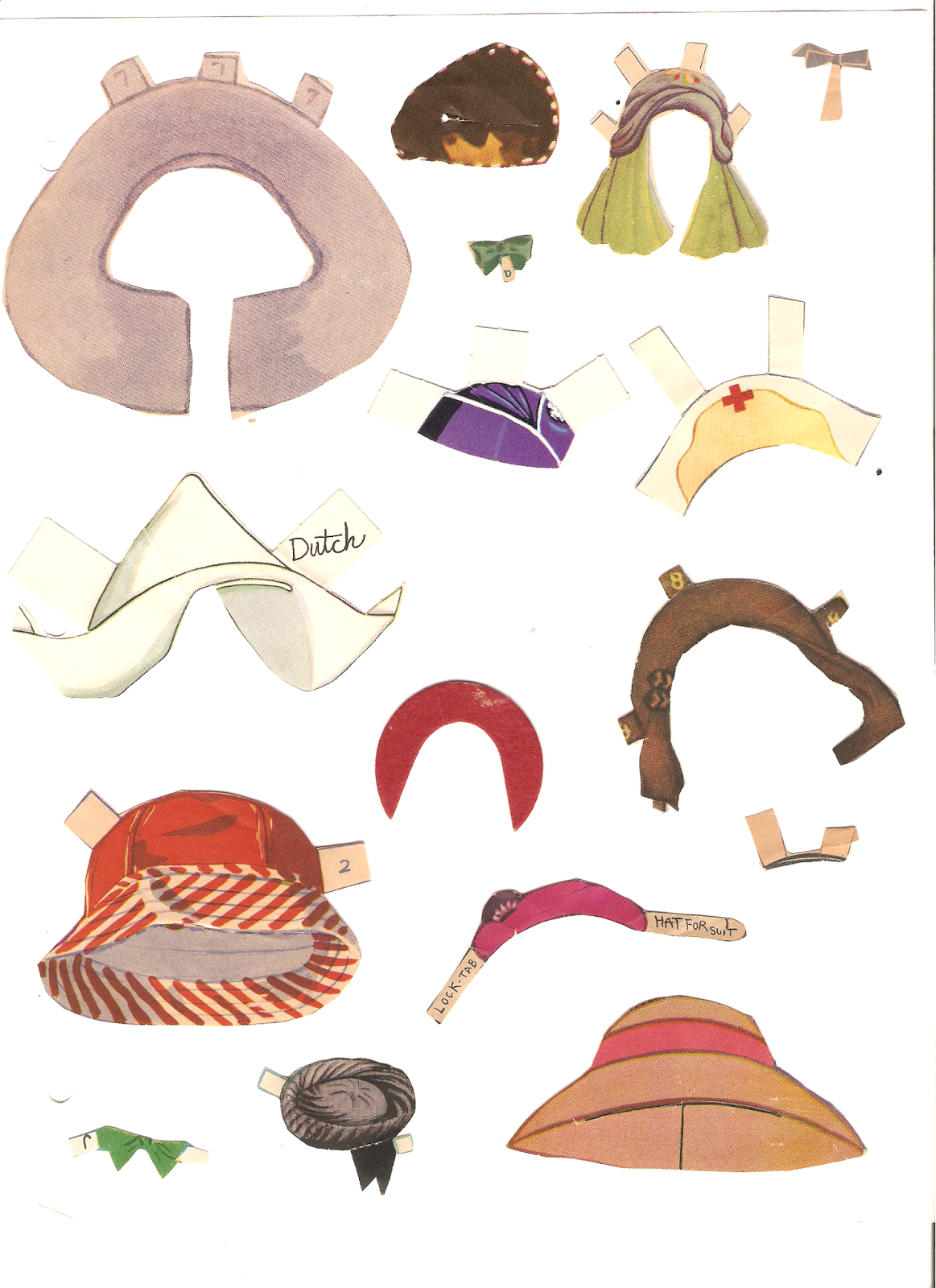 Miss Missy Paper Dolls hats and other misc