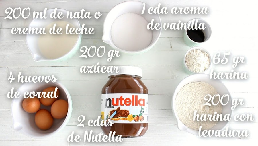 Receta bizcocho de Nutella
