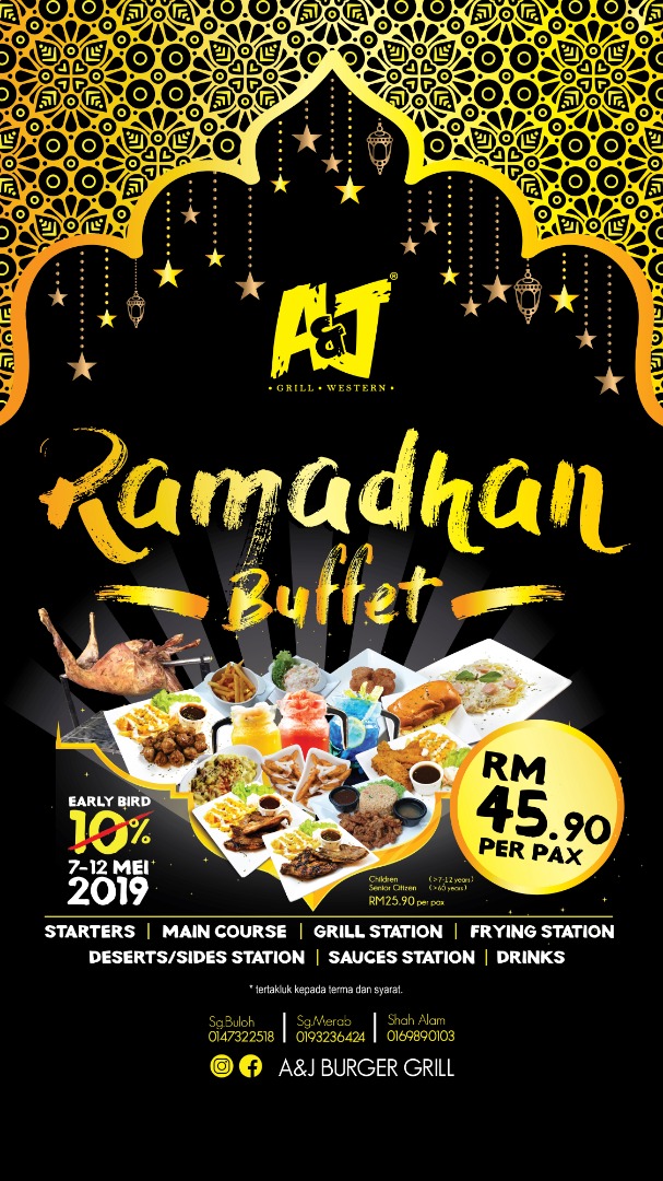 Harga Buffet Ramadhan di A&J Burger Grill