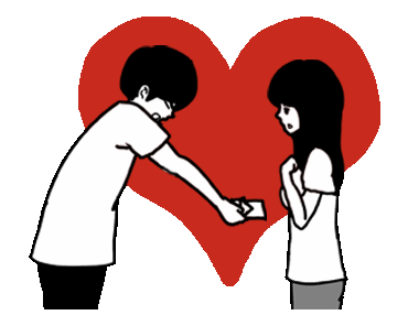 line 公式スタンプ roseman stickers showing your love example