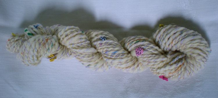 Feistywoman Designs: Two of the art yarns for my guild demonstration