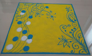 Draw this simple poster rangoli design on the occasion of new year
