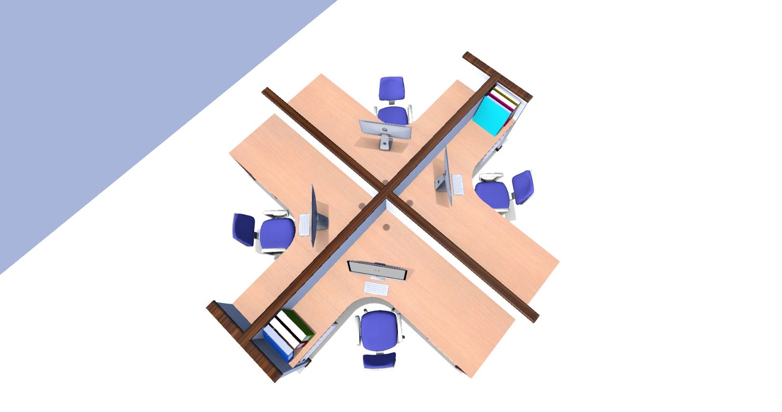 VRMarketplace 4 pax workstation set [island Unit]