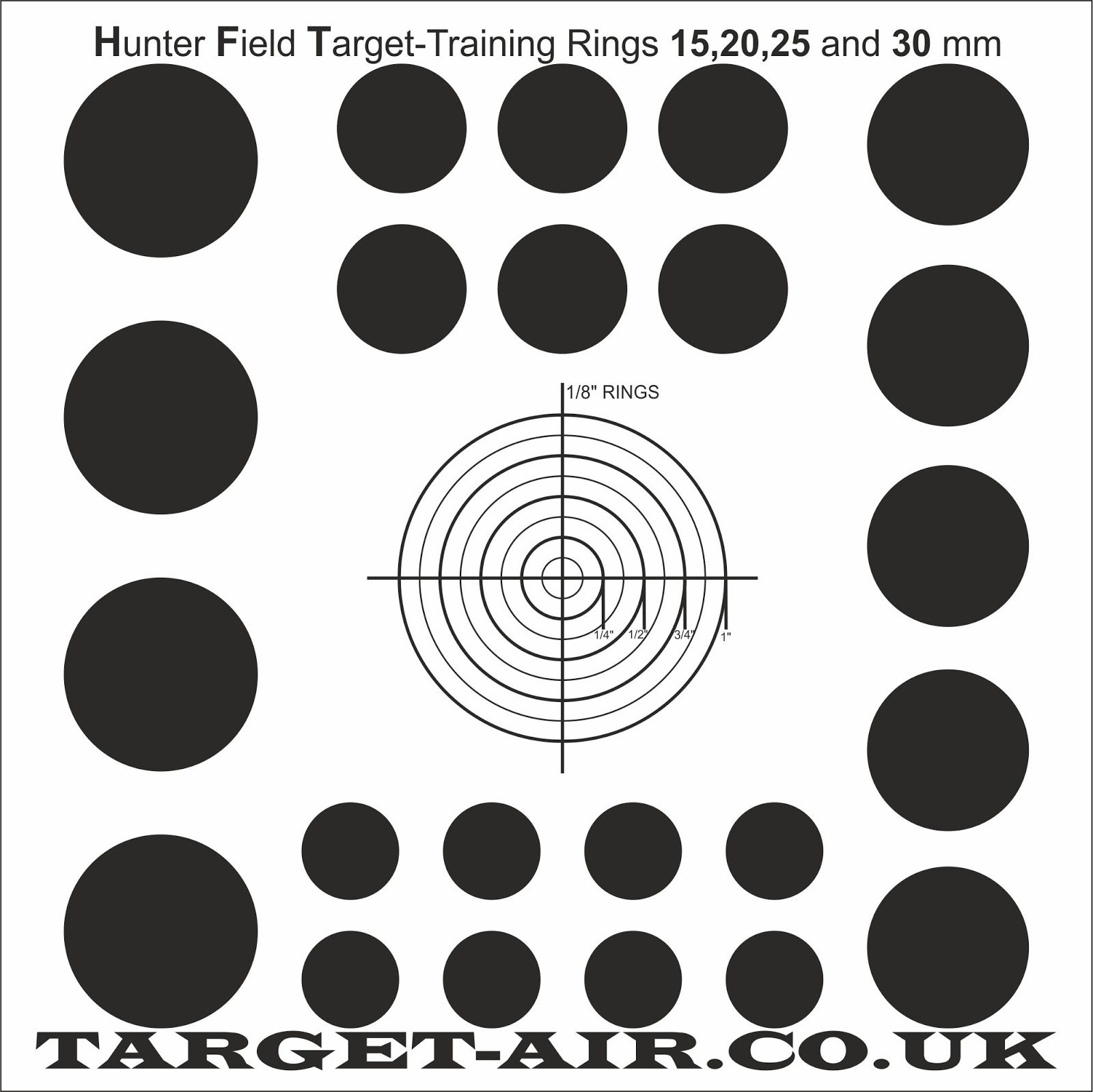 Распечатай и Стреляй!: Мишень с кругами разного размера.The target with ...