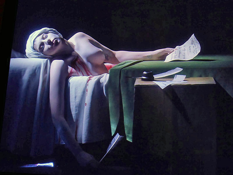 lady gaga morphs into the death of Marat