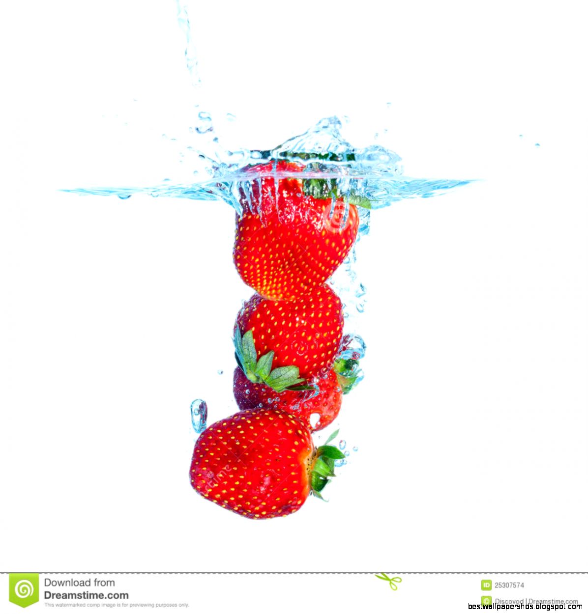 Strawberry Dropped into Water