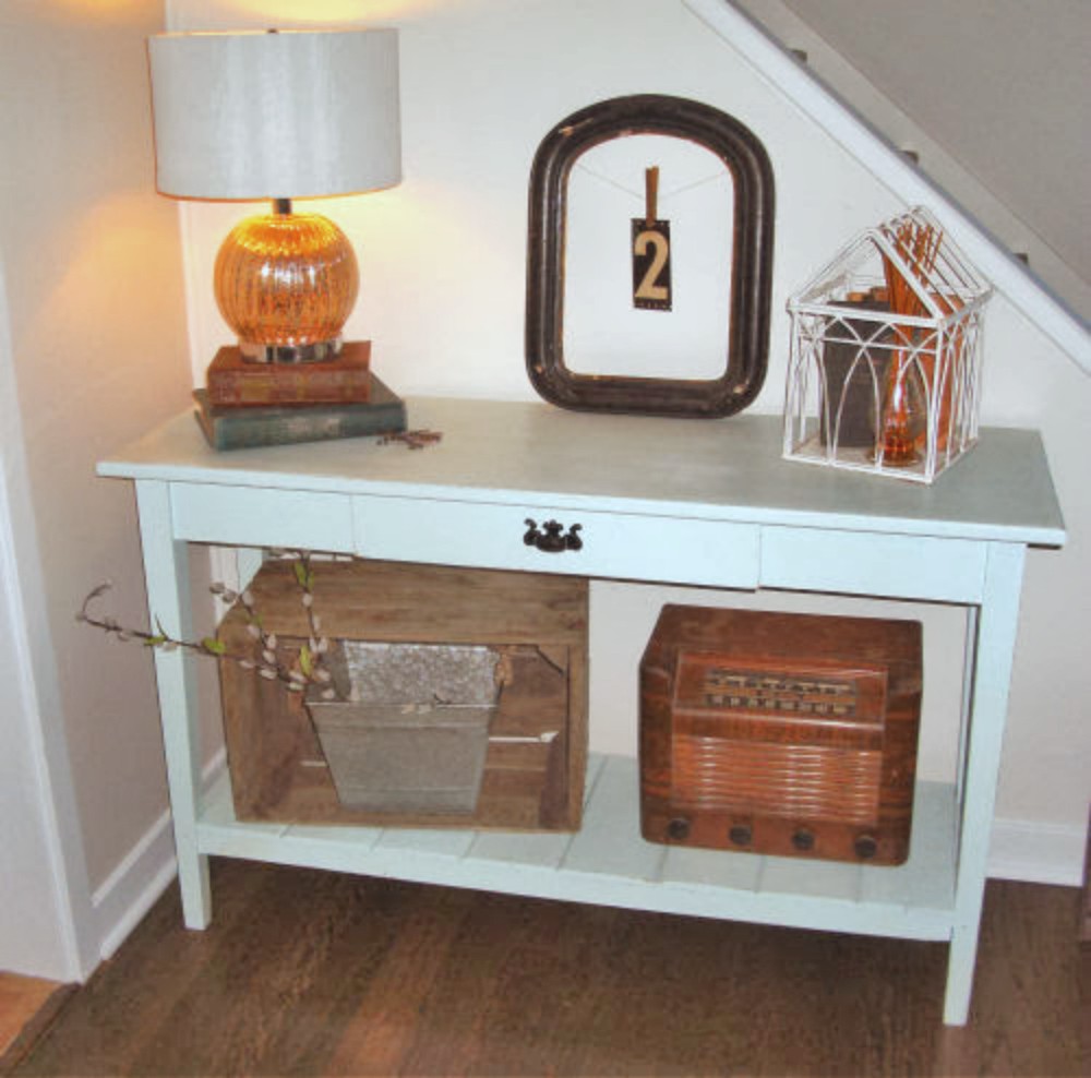 Cottage Style Entry Table Makeover Little Vintage Cottage