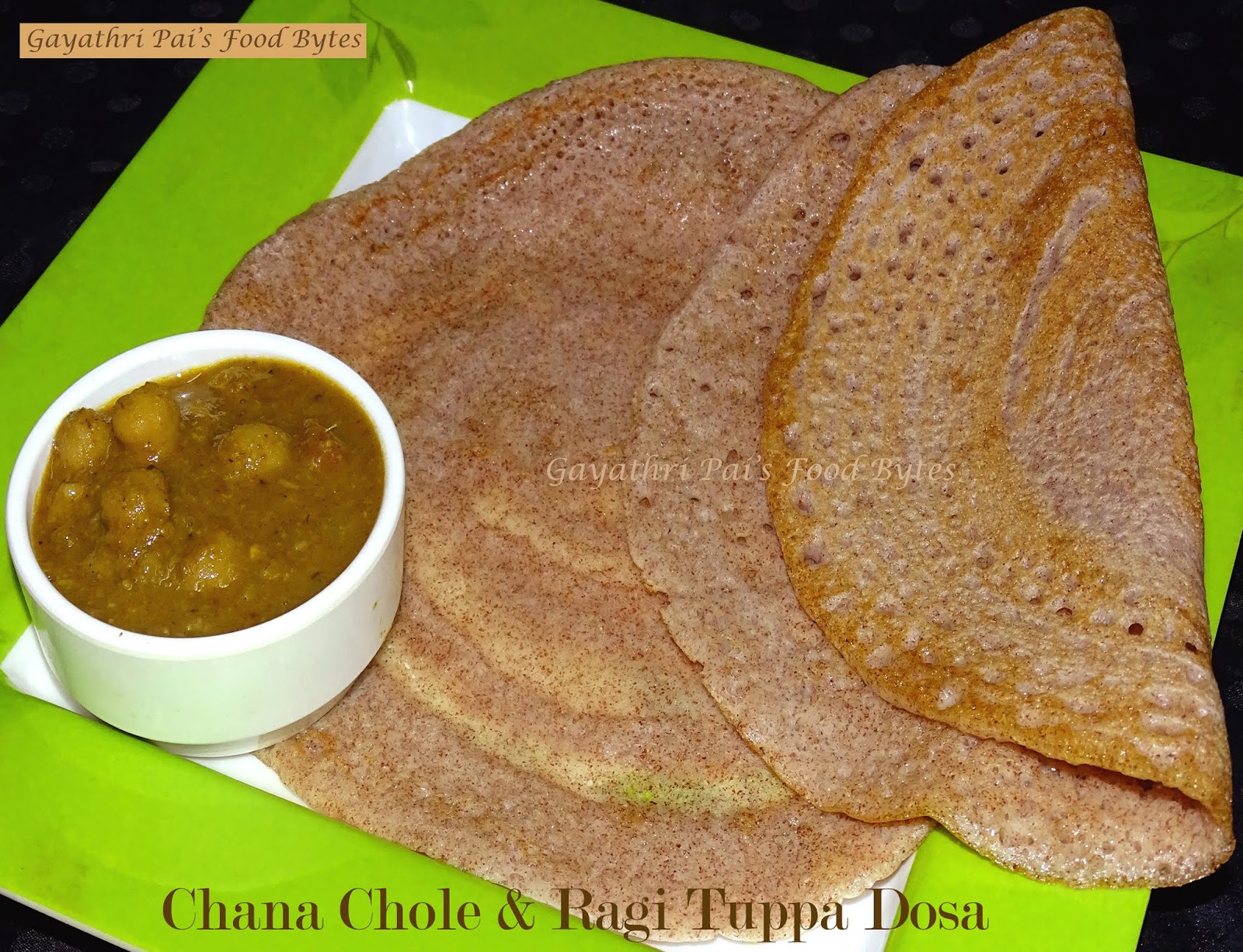 Gayathri Pai's Food Bytes Ragi (Nachani/Finger Millet) Tuppa (Ghee) Dosa.