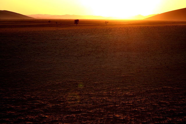 Sunrise in the desert of Sossusvlei