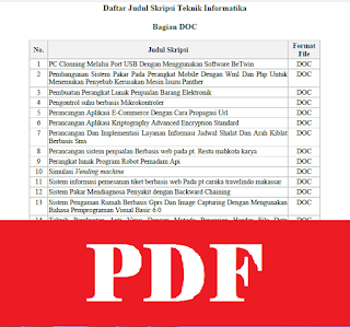 Daftar Judul Skripsi Teknik Informatika Arsip Org