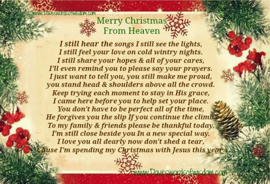 Christmas In Heaven Quotes And Poems. QuotesGram