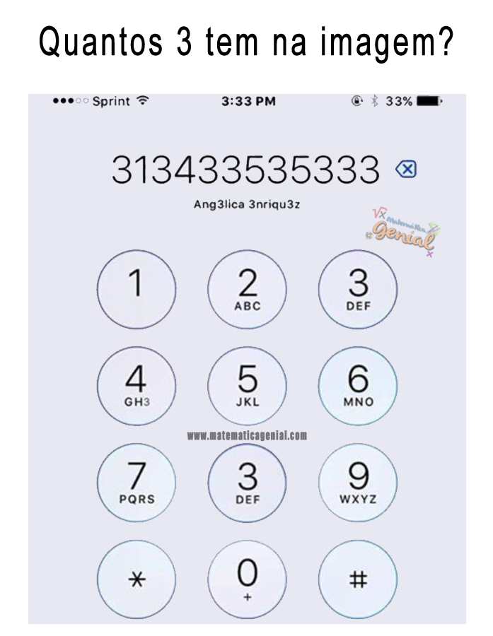 Teste De Visao Quantos 3 Tem Na Imagem Matematica Genial