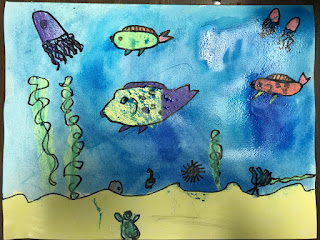 Elements of the Art Room: 1st grade ocean scenes