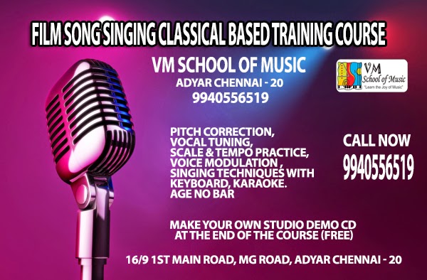 Voice Culture Training Chennai Tamil Nadu VM Music Academy : Tamil Film Song Singing Course Chennai