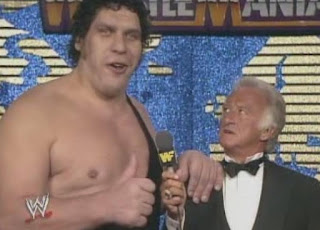WWF / WWE WRESTLEMANIA 4: Andre The Giant with Bob Uecker