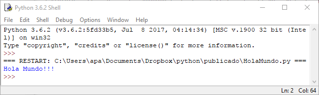 Alto Código: Hola mundo en Python versión 3