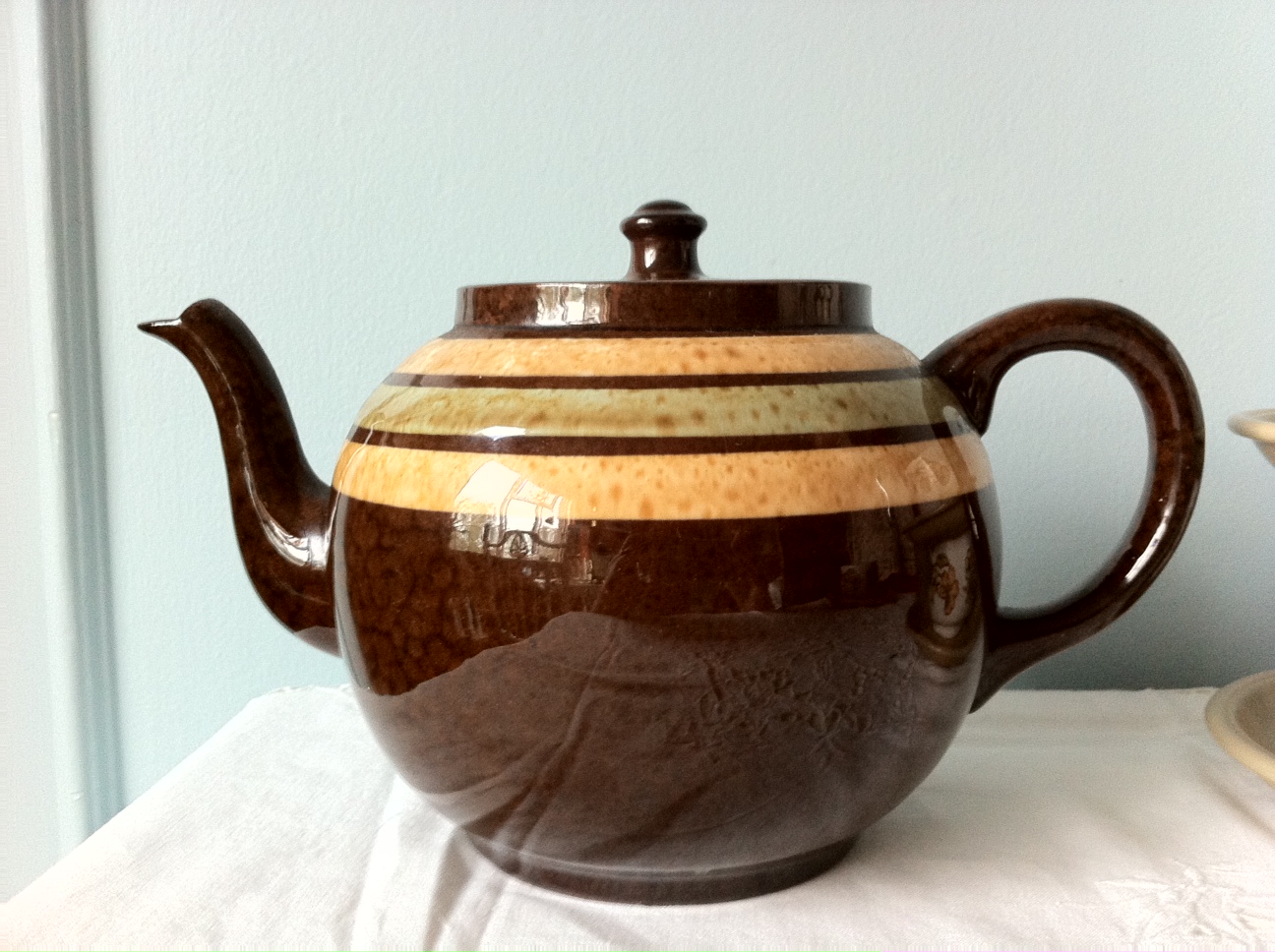 Lady Jane's Treasure Trove *SOLD* Vintage striped teapot, made in