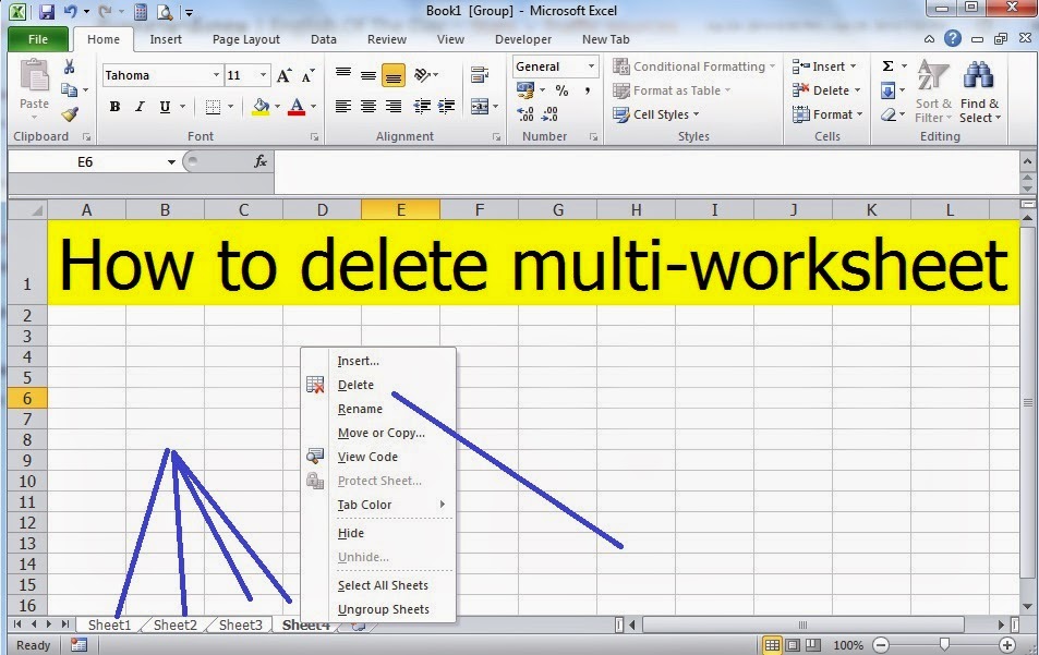 How To Delete Multiple Worksheets In Excel