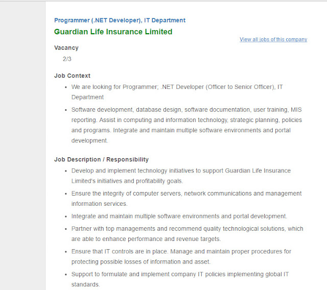 guardian life insurance limited post programmer net developer cover letter for net developer