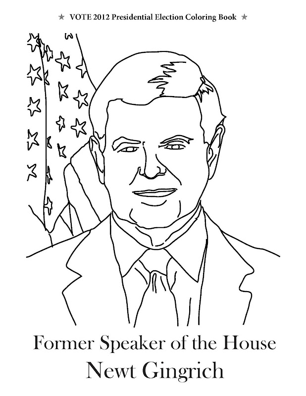  Coloring Page from Vote 2012 Presidential Election Coloring Book title=