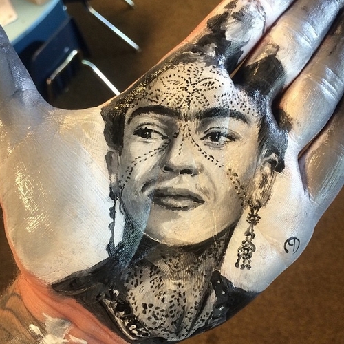 03-Frida-Kahlo-Russell-Powell-Hand-Body-Painting-Transferred-to-Paper-www-designstack-co
