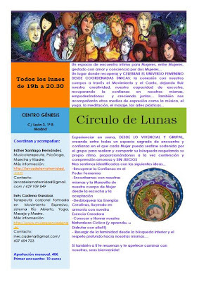 NUEVOS CÍRCULOS DE MUJERES, LUNES 17:00 Y 19:00 HORAS (CENTRO GÉNESIS, MADRID)
