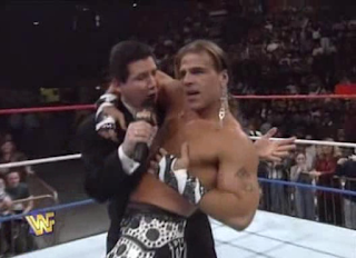 WWF / WWE Royal Rumble 1996: Shawn Michaels having fun with Todd Pettengill