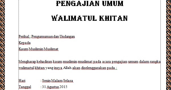 Contoh Kata Kata Undangan Khitanan Via Whatsapp Status Whatsapp