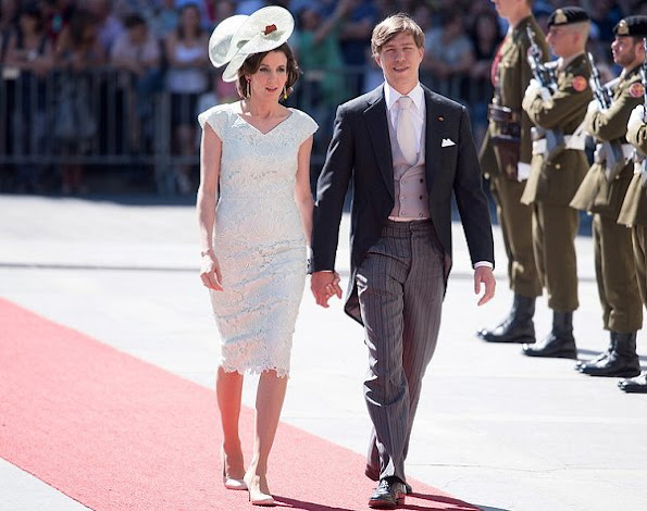 Prince Louis and Princess Tessy of Luxembourg, wedding ceremony, married, Prince Noah and Prince Gabriel, wedding dress