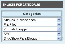 Mostrar un widget desplegable de categorías para blogger