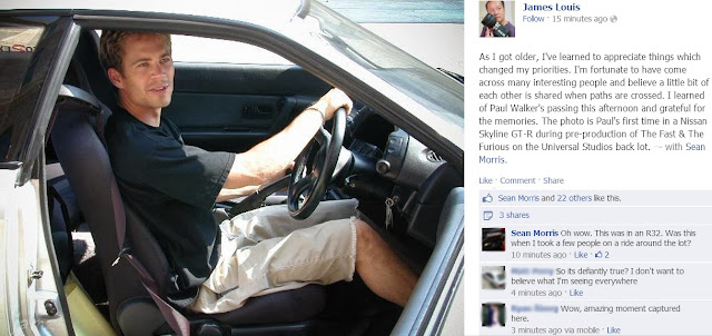 Social Media Sharing Paul Walkers' Death and Recalling Good Memories