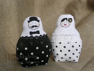 Текстильные игрушки и куклы ручной работы: Матрешки свадебные
