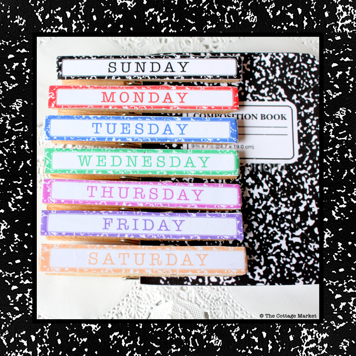 Days of the Week Clothespin Tutorial & Free Print-Out - The Cottage Market