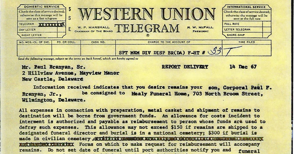 The Amateur Modern Family Historian 14 December 1967 Western Union