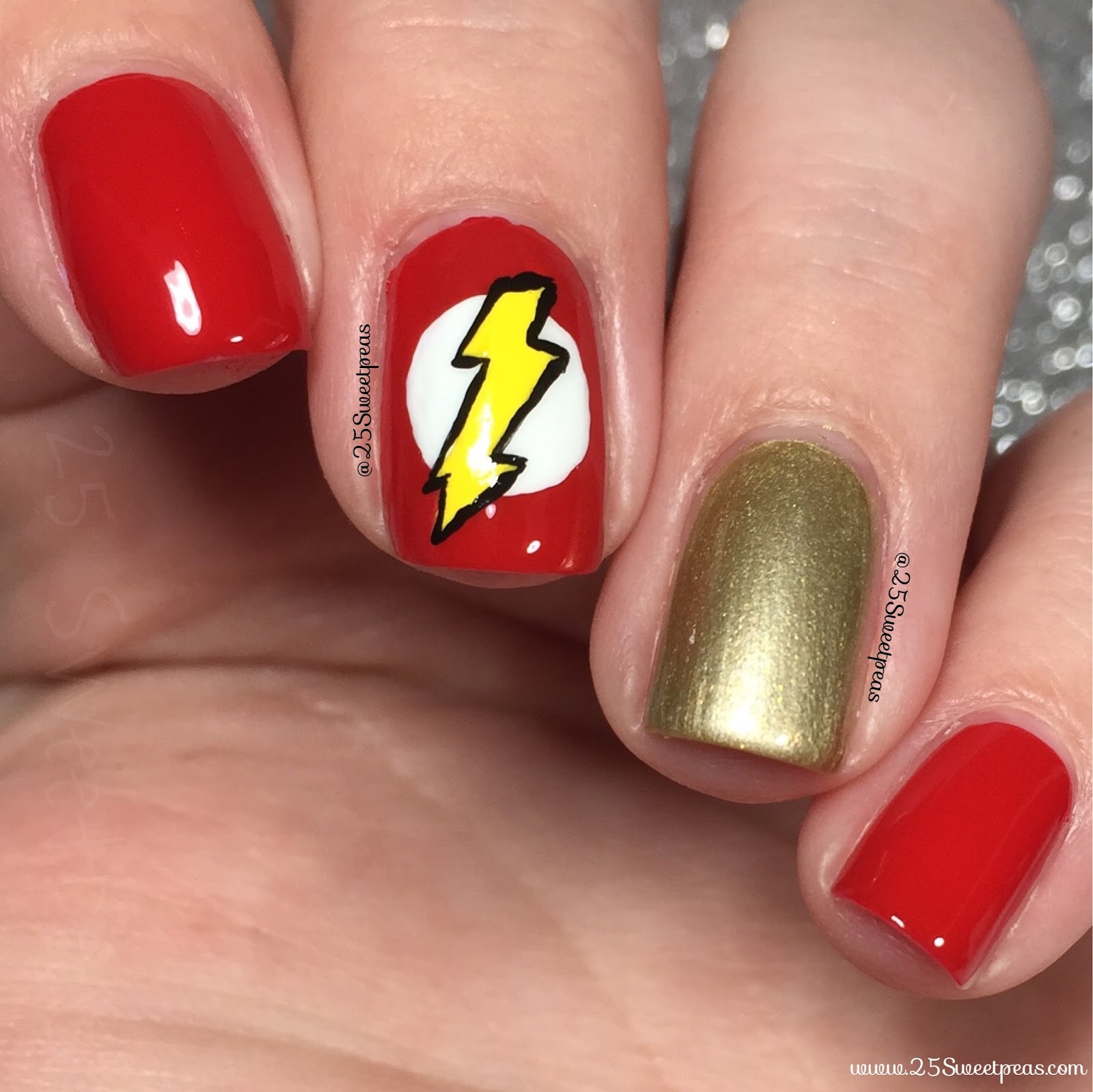 The Flash Inspired Nail Art Part One 25 Sweetpeas