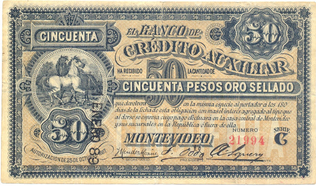 uruguay cincuenta pesos oro