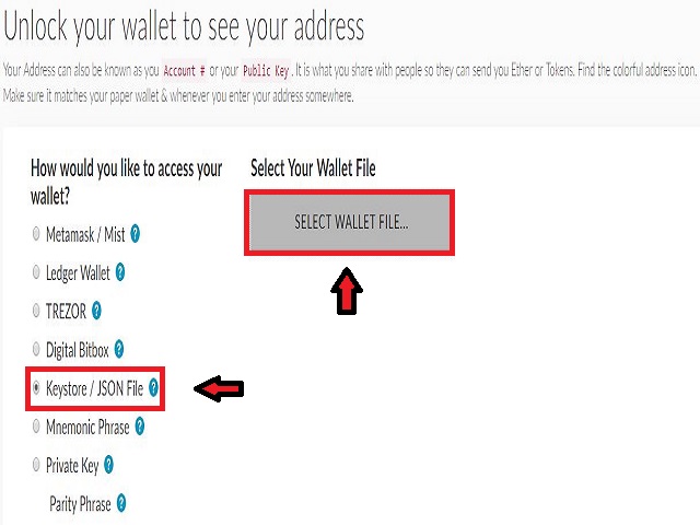 Select wallet. Select wallet