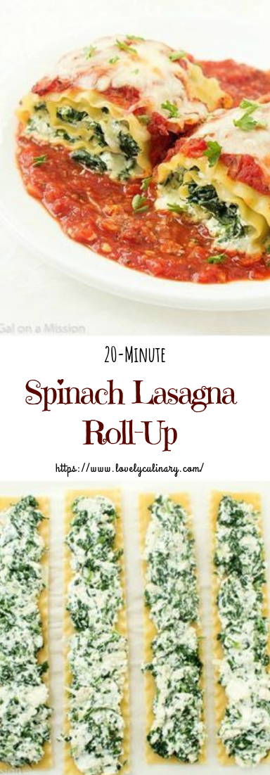 Spinach Lasagna Roll-Up #dinner #spinach