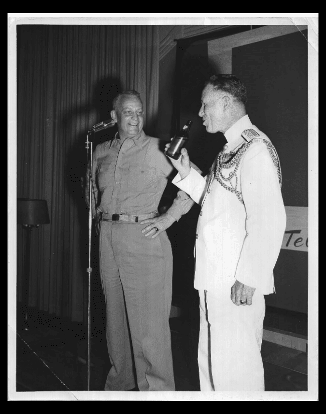 Admiral Arleigh Burke and Admiral Roy A. Gano (Official Photograph US Navy)