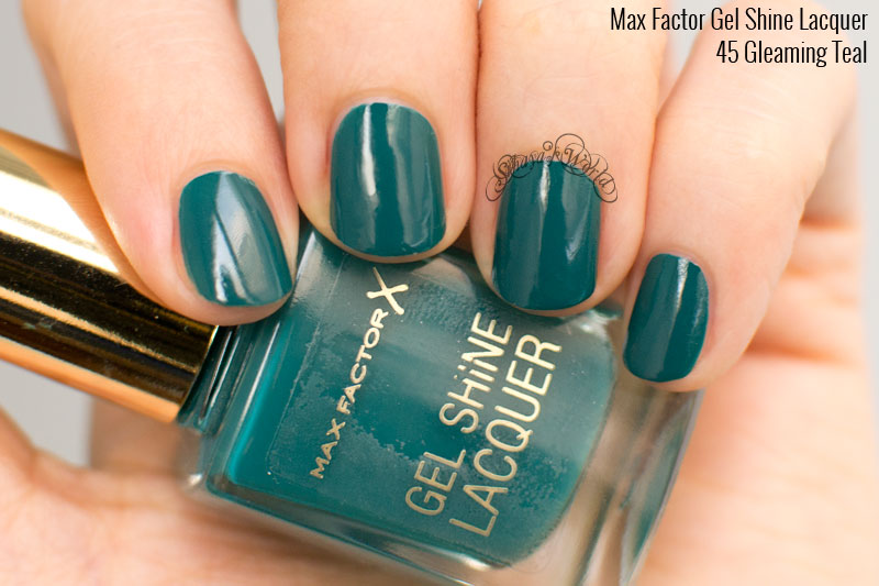 max factor gel shine lacquer 45 gleaming teal swatch